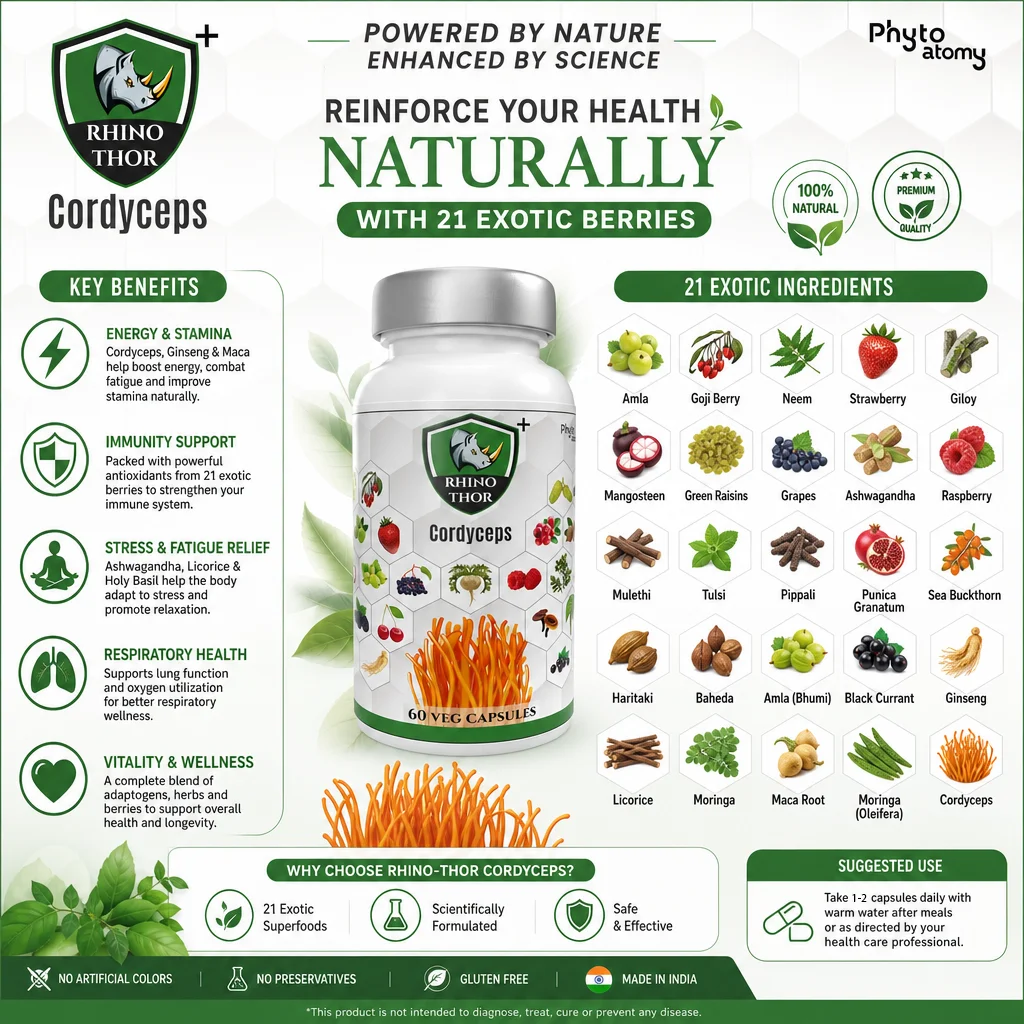 Rhino Thor With Cordyceps  90 Capsule (32 Pcs.)- Bravo (SP1741)