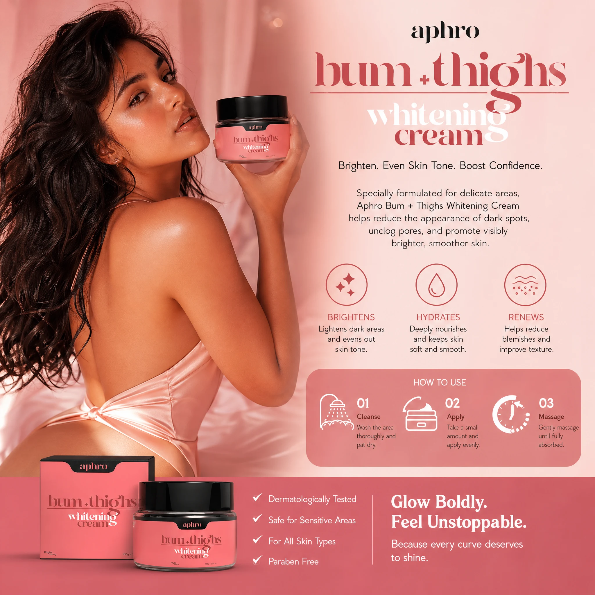 Aphro-Bum + Thighs Whitening Cream -100Gm.