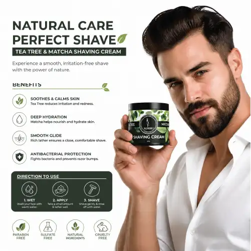 RBV B2B Tea Tree and Matcha Shaving Cream  (100 g)- 24 Pcs.