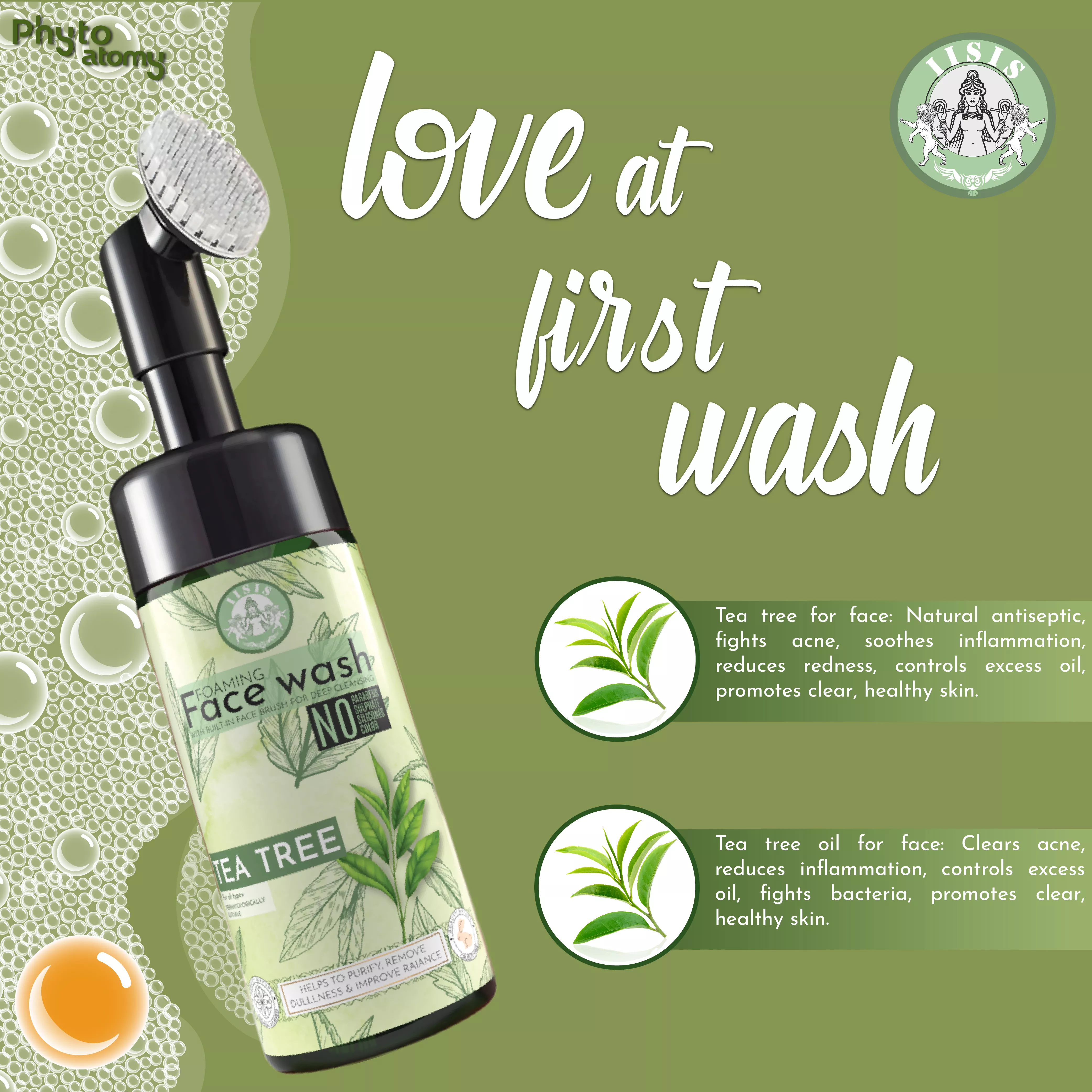 RBV B2B Tea Tree Foaming Face Wash With Built-In Face Brush (150ml)- 12 Pcs.