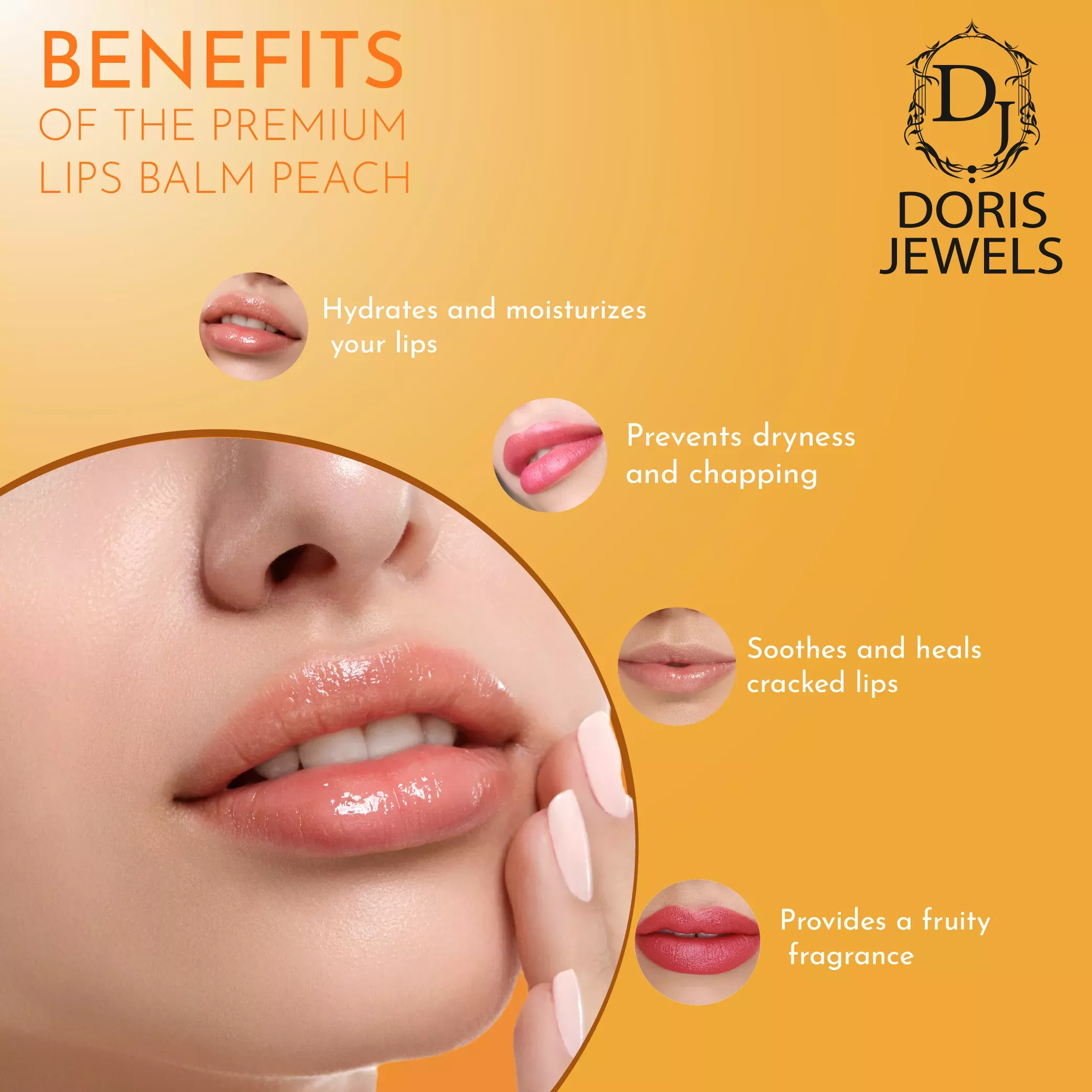RBV B2B Peach Lip Balm (8g)-24 Pcs.