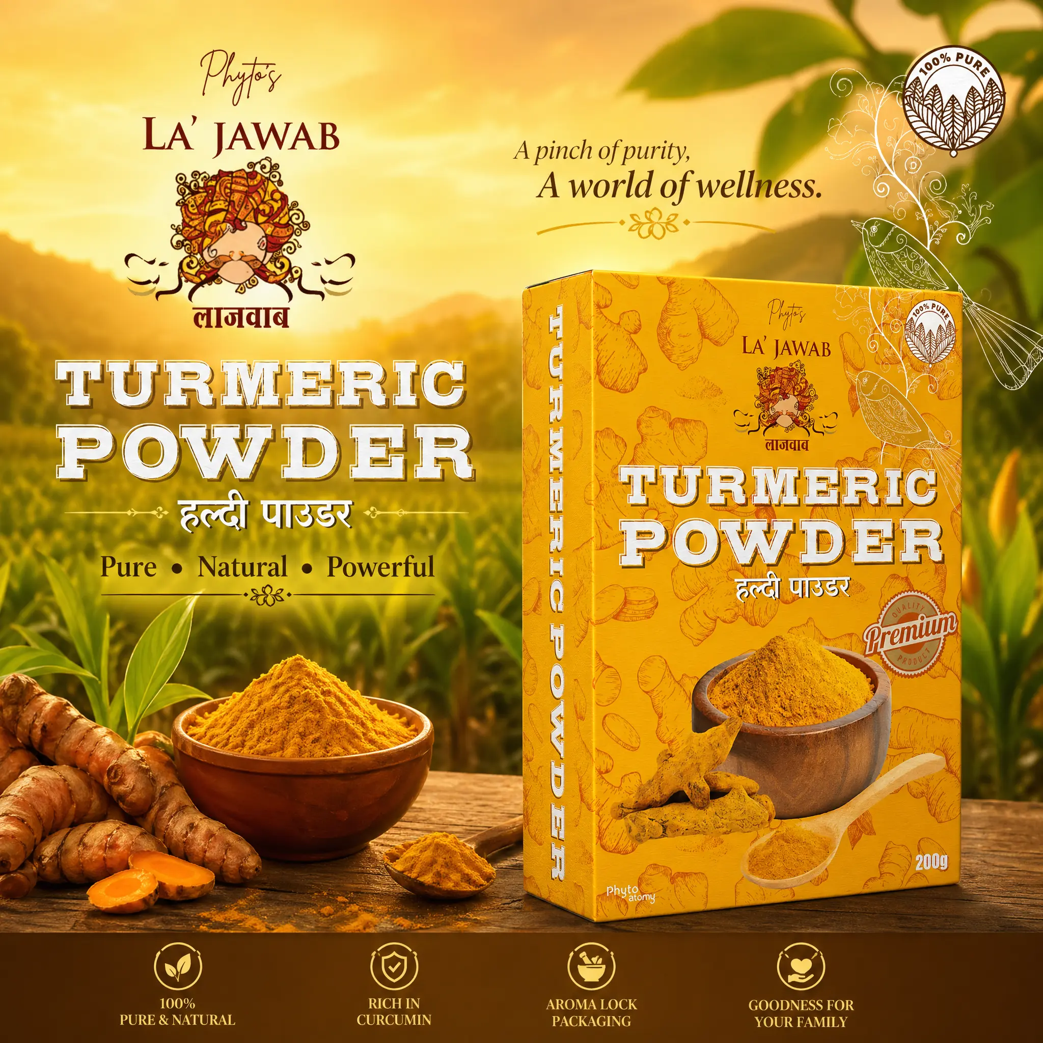 Lajwab Turmeric Powder 200g (F&00244) 