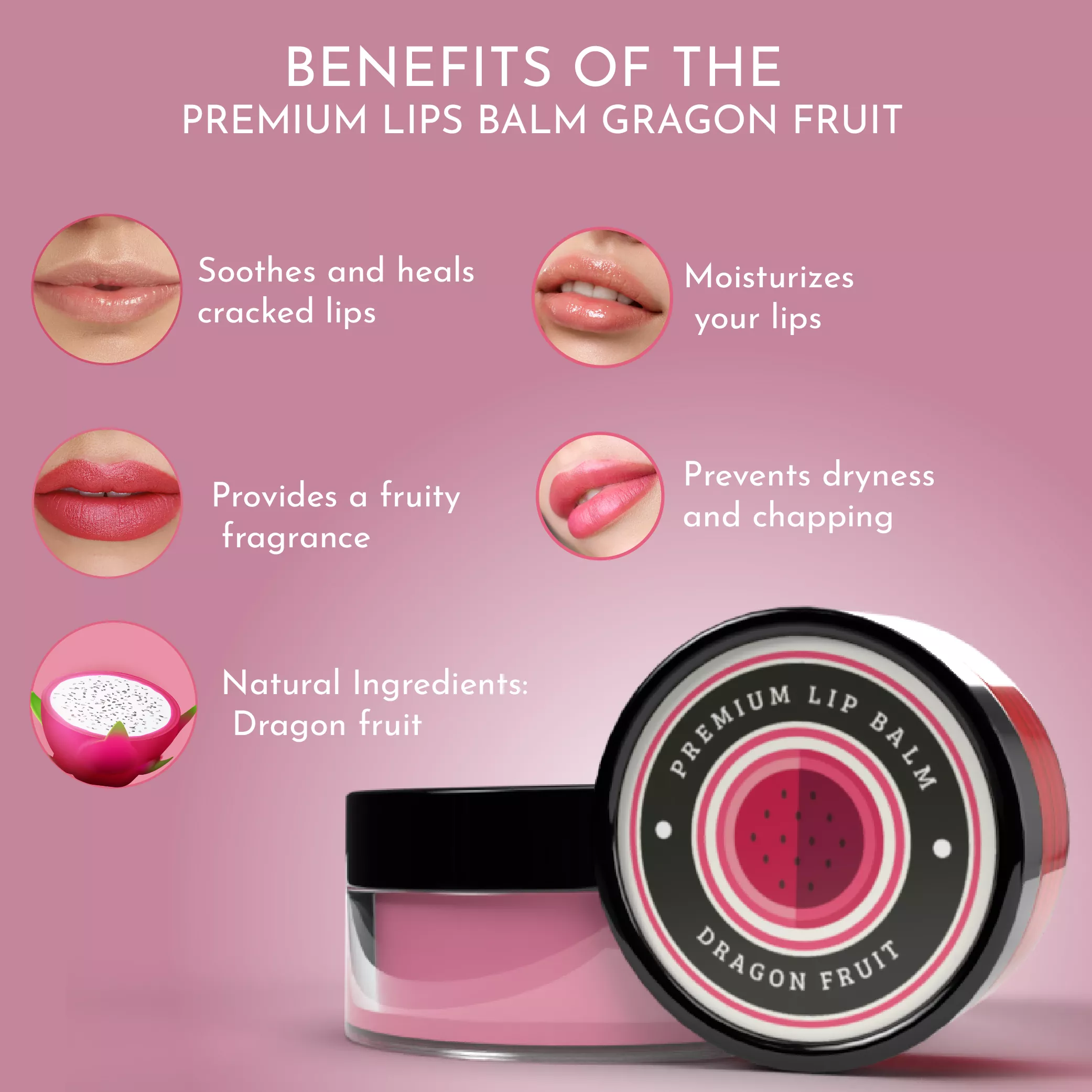 Dragon Fruit Lip Balm (8g)