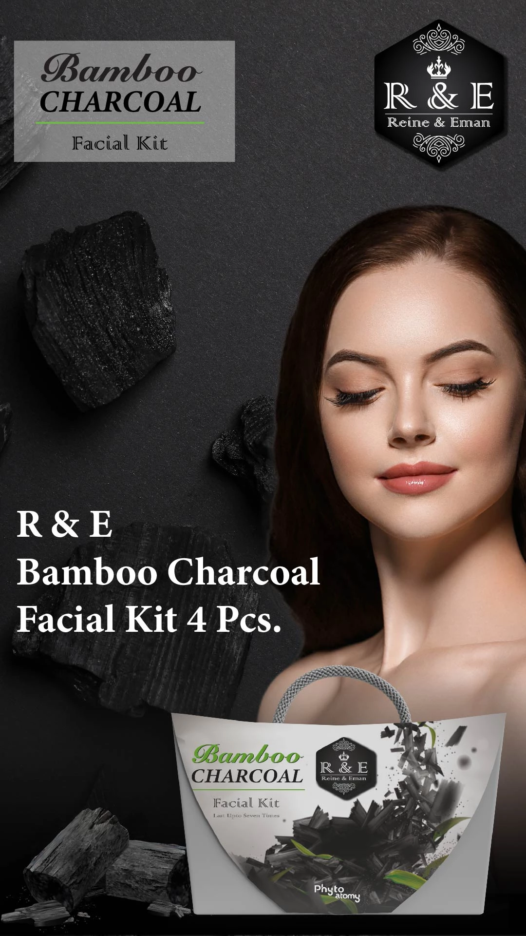RBV B2B R & E Bamboo Charcoal Facial Kit 4 Pcs.