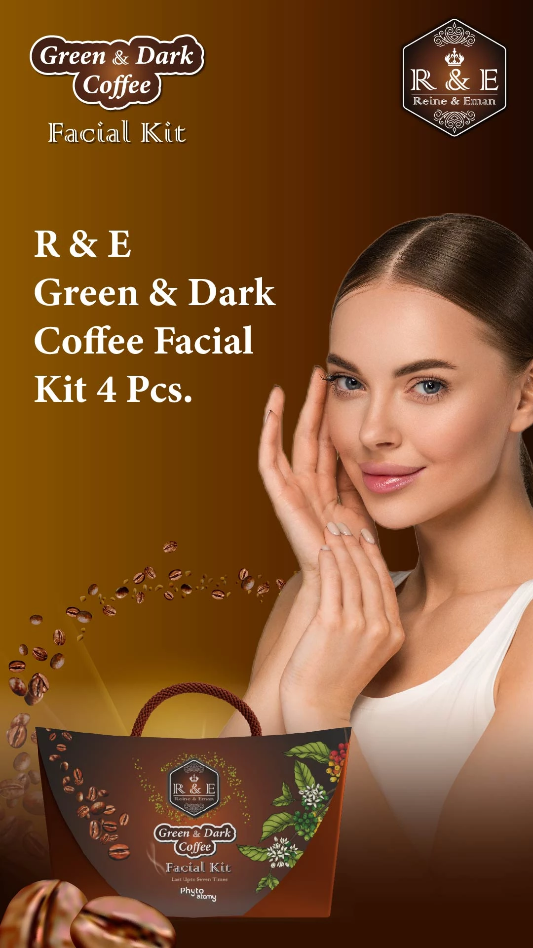 RBV B2B R & E Green & Dark Coffee Facial Kit 4 Pcs.