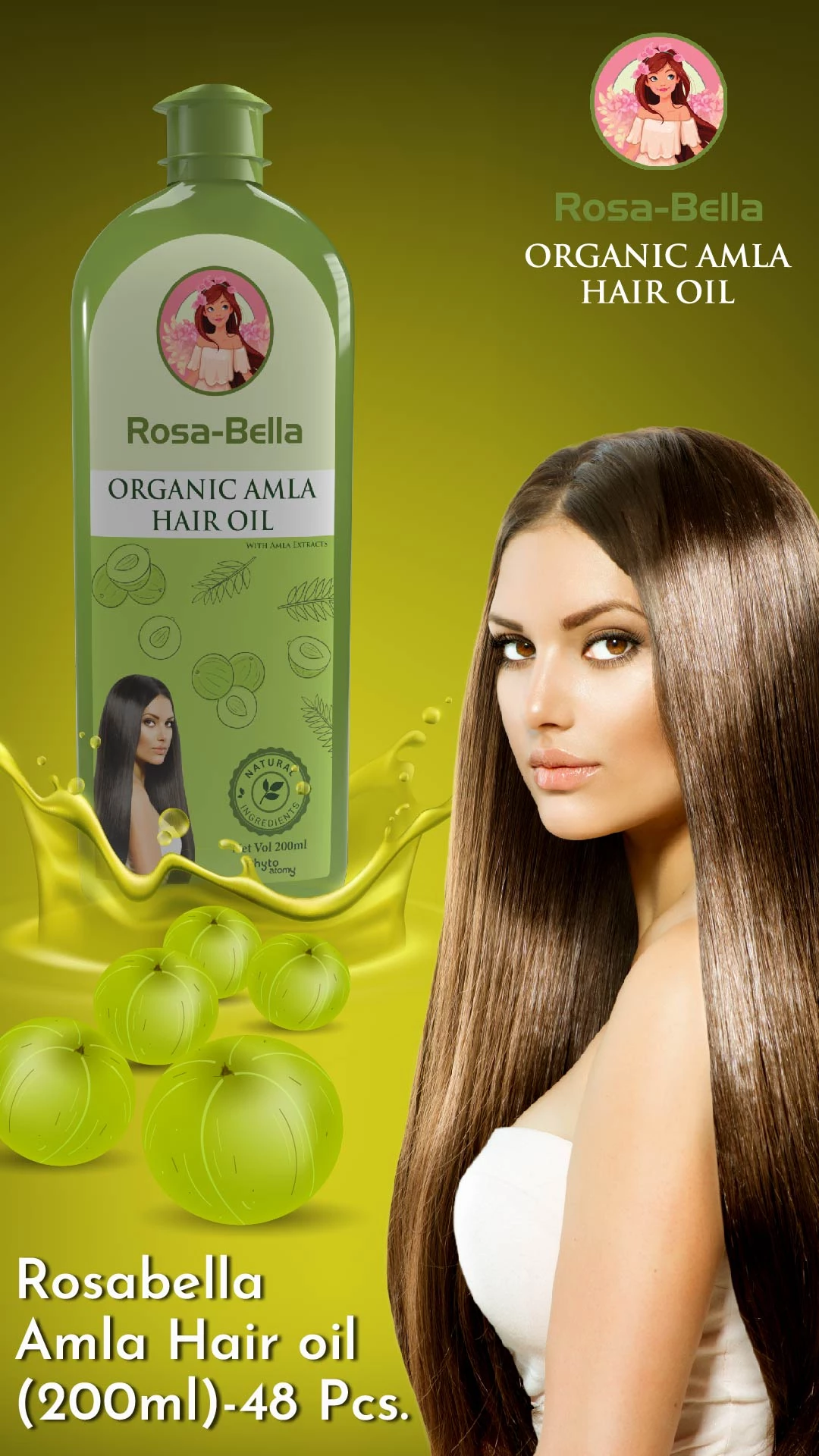 RBV B2B Rosabella Amla Hair oil (200ml)-48 Pcs.