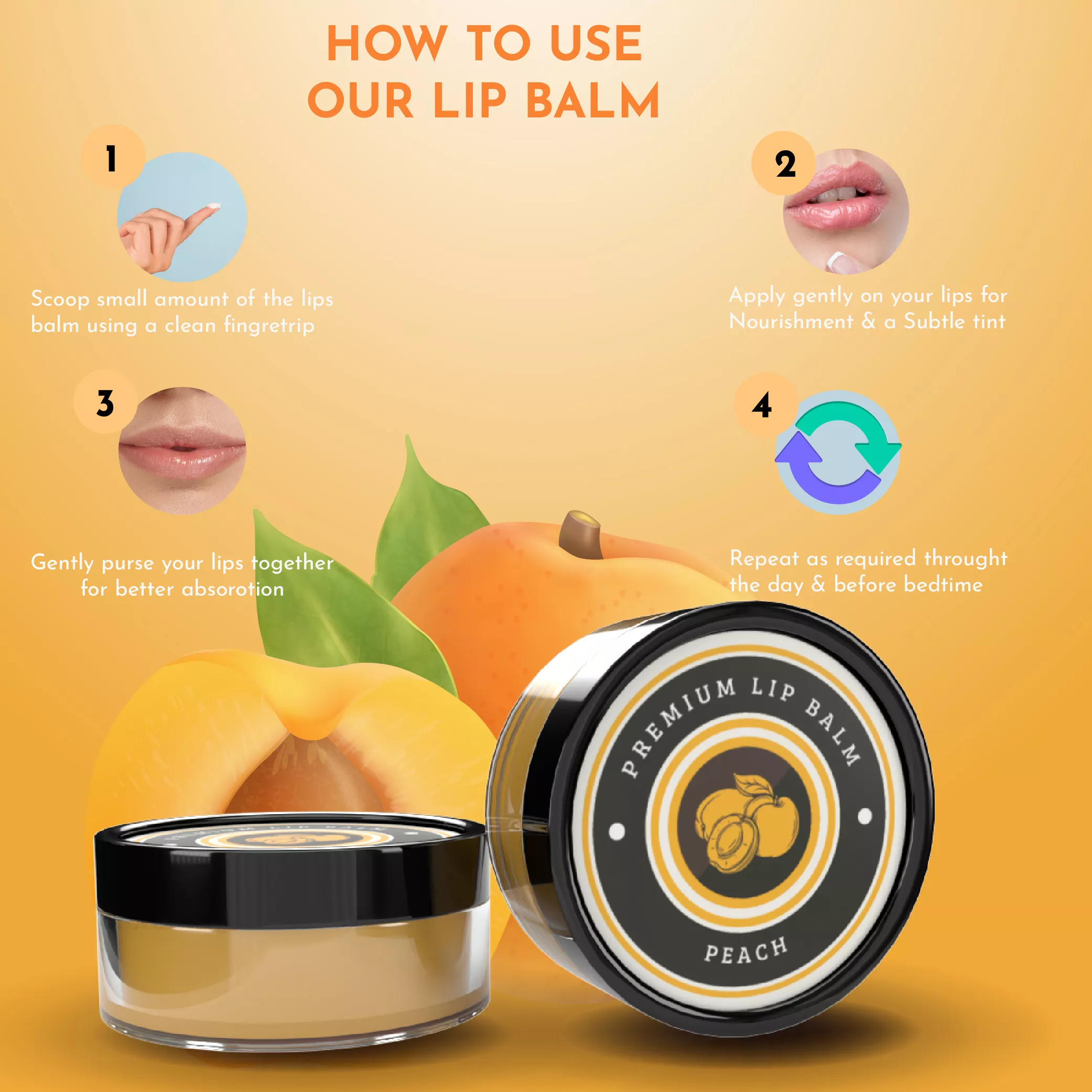 Peach Lip Balm (8g)