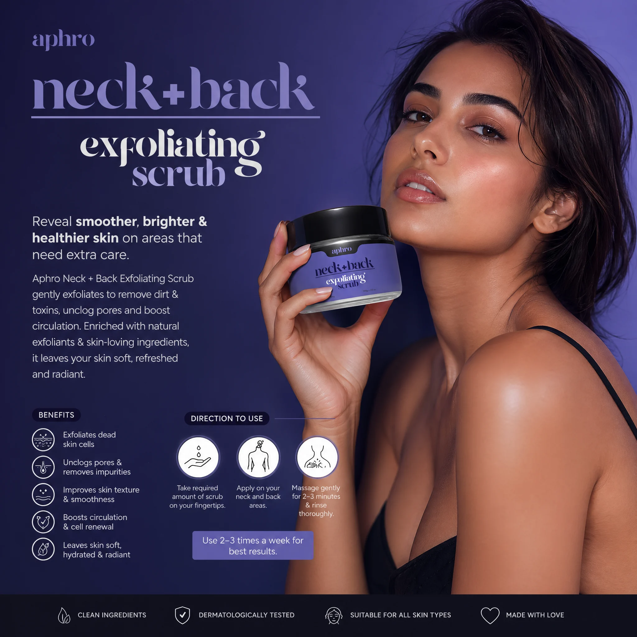 Aphro-Neck + Back Exfoliating Scrub -100Gm.