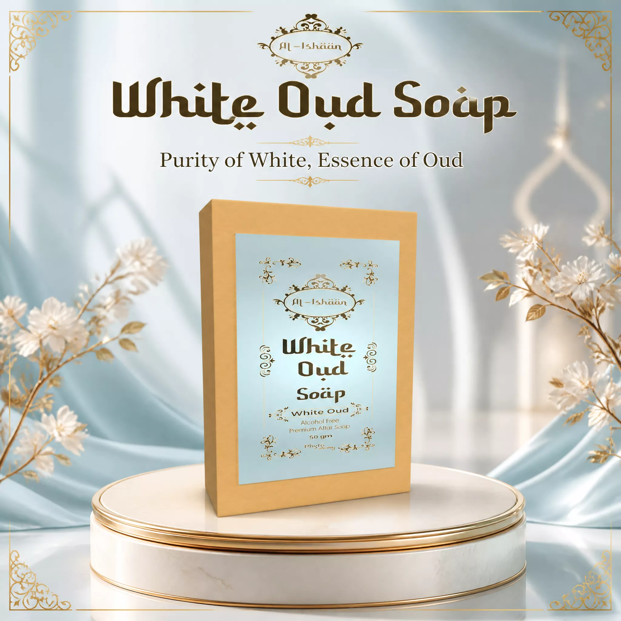 RBV B2B White Oud Attar Soap (50g)- 43 Pcs.