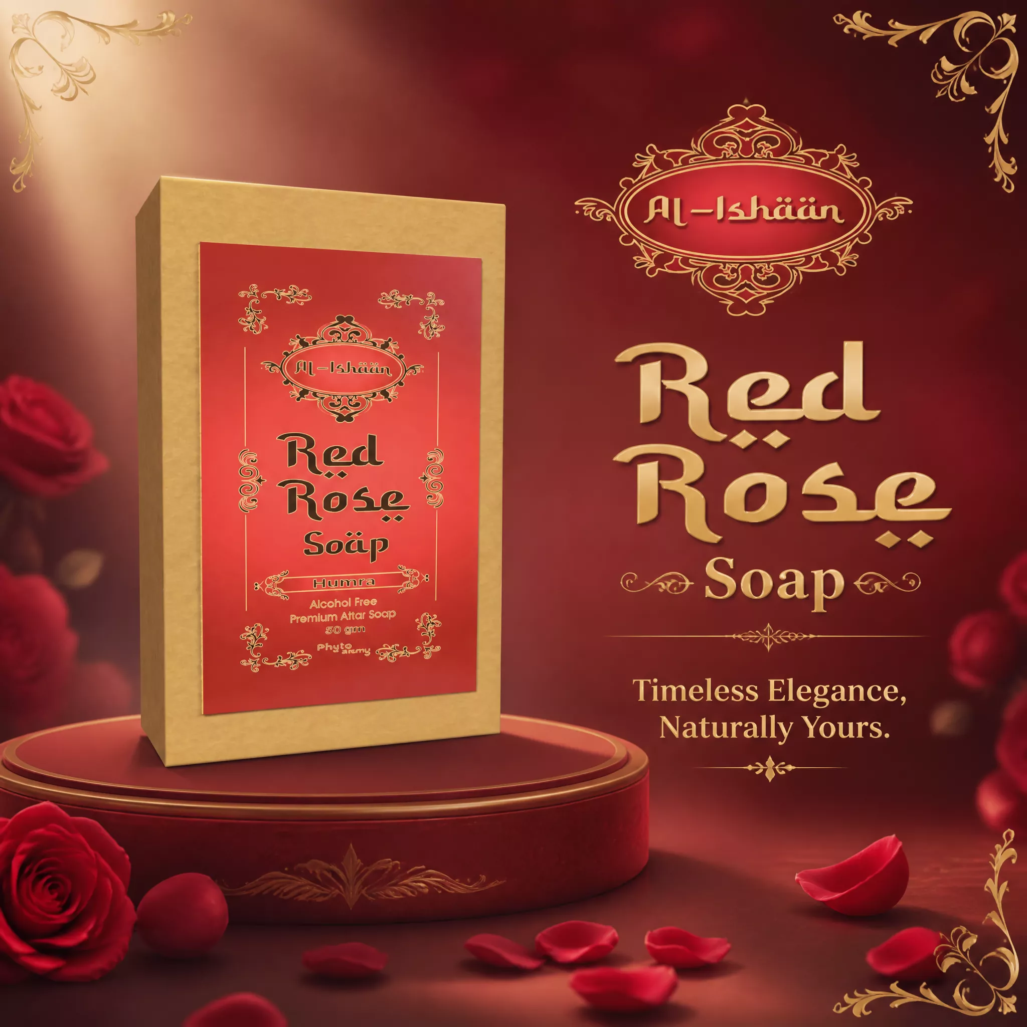 RBV B2B Red Rose Attar Soap (50g)-43 Pcs.