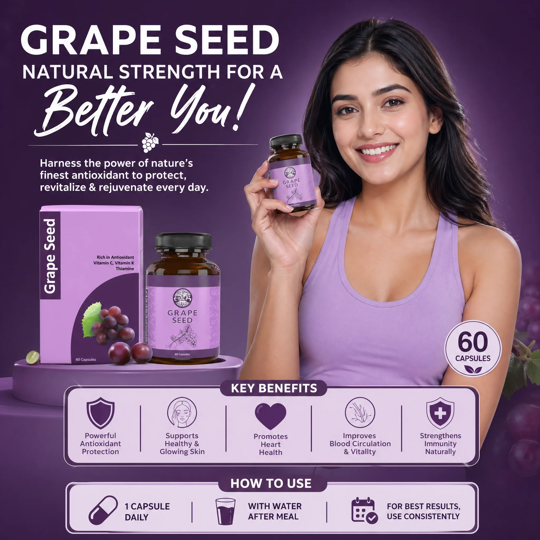 Grape Seed (60 Capsule) - HS00540