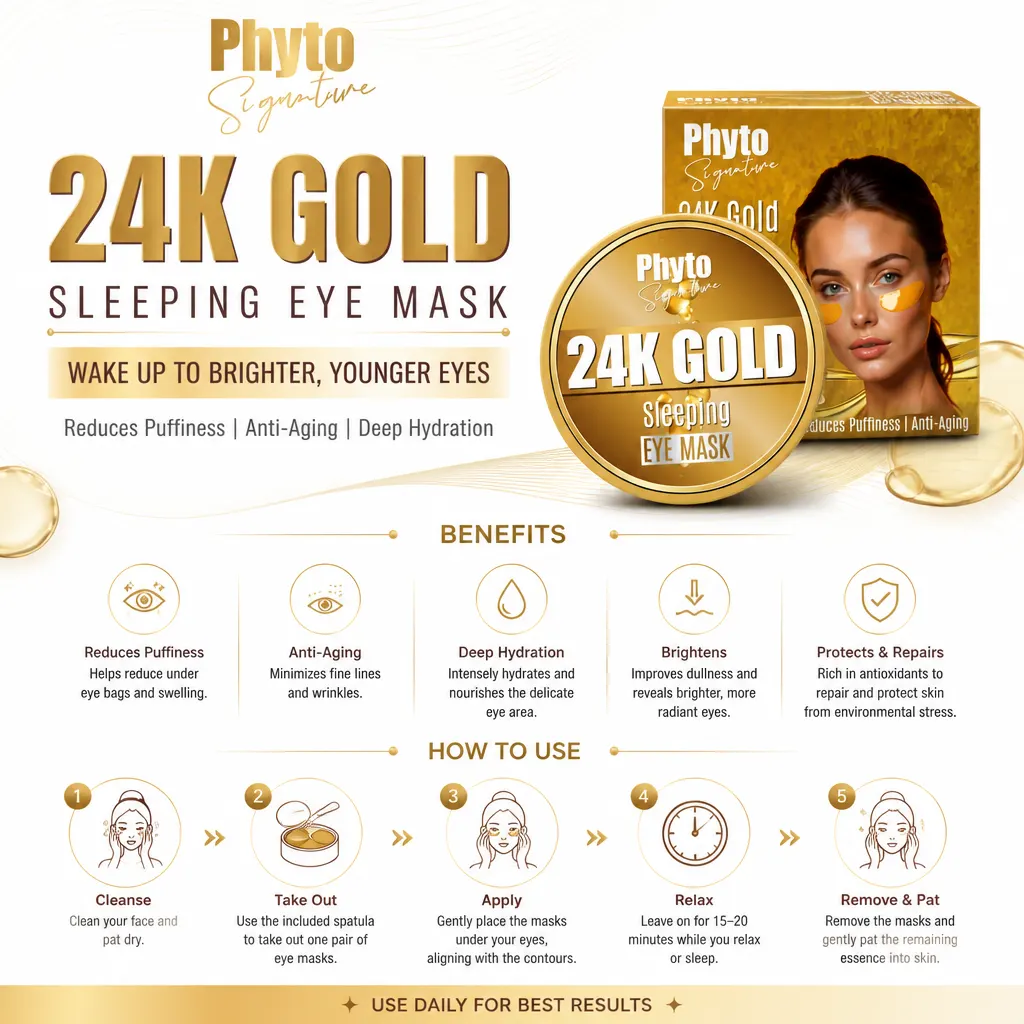 RBV B2B 24K Gold Seeping Soothing Eye Mask (30 Pairs)- (6 Pcs) (SP1491)