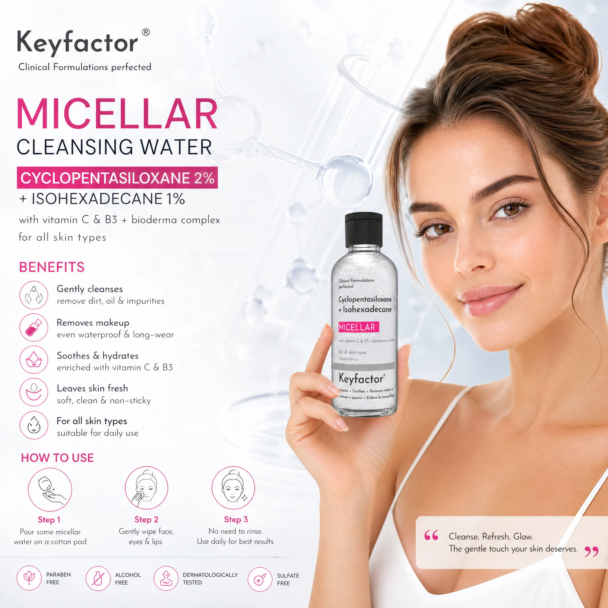 Kf- Micellar Cleansing Water (Cyclopentasilozane + Isohexadecane) -300Ml.