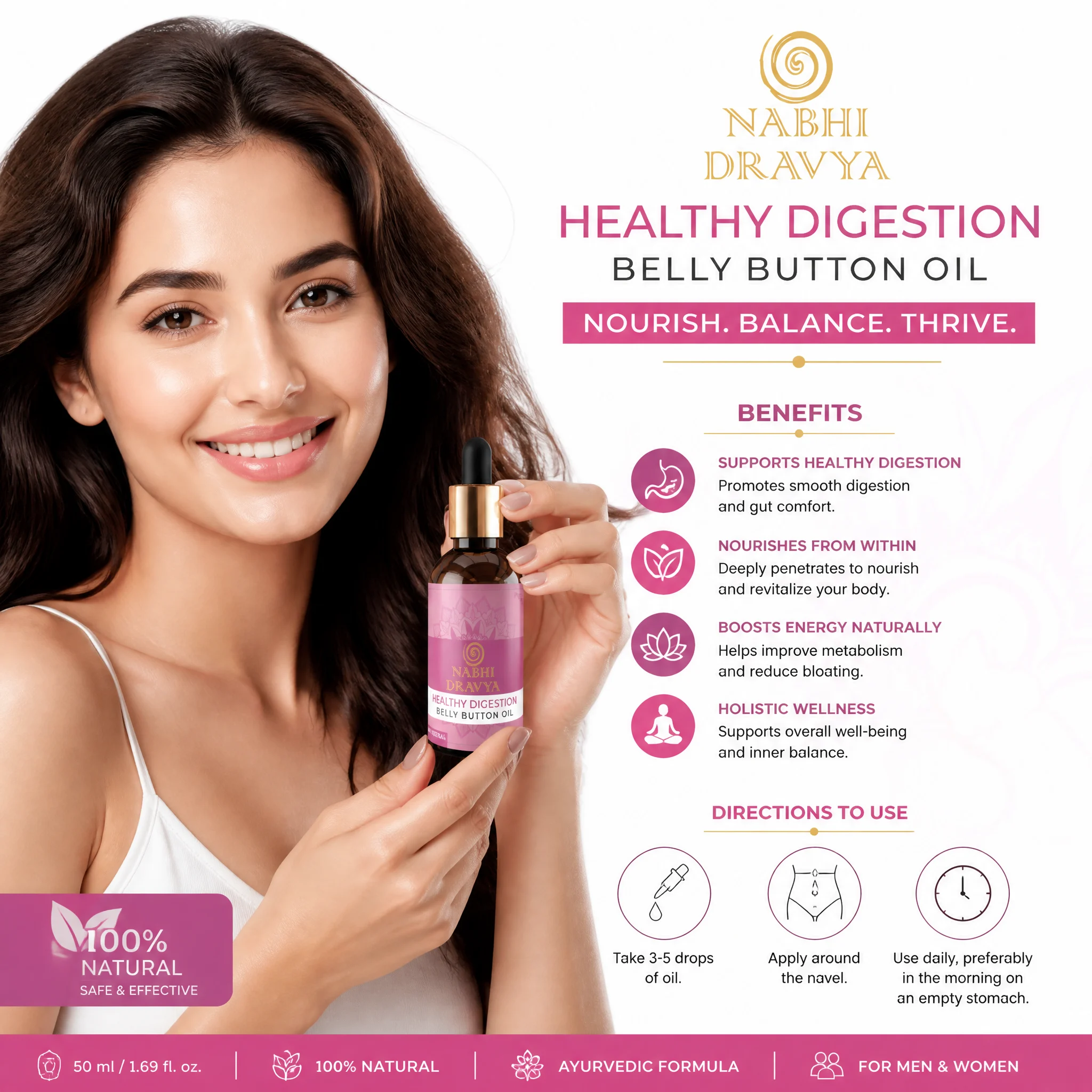 Healthy Digestion Belly Button Oil Nabhi Dravya (50ml) (PC1365)