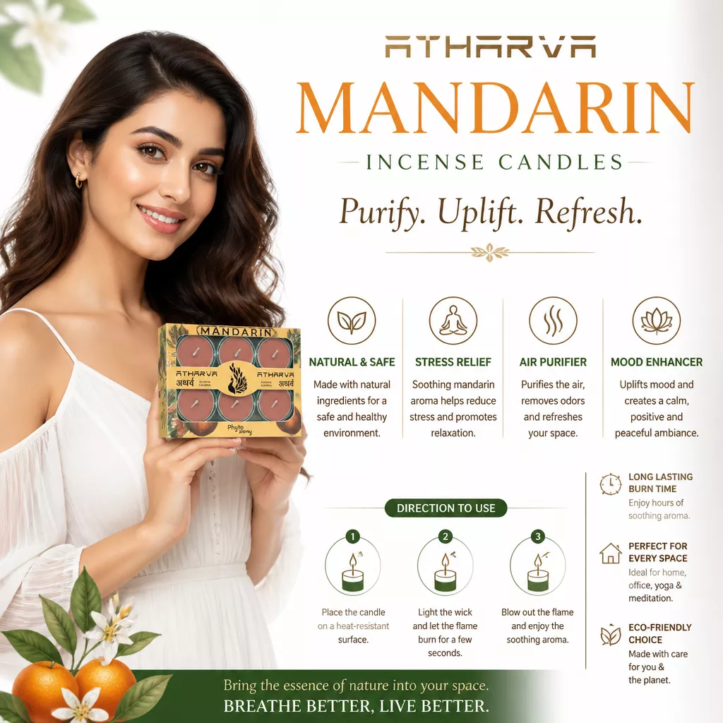 Mandarin Atharva Incense Candles (12 Pcs.)