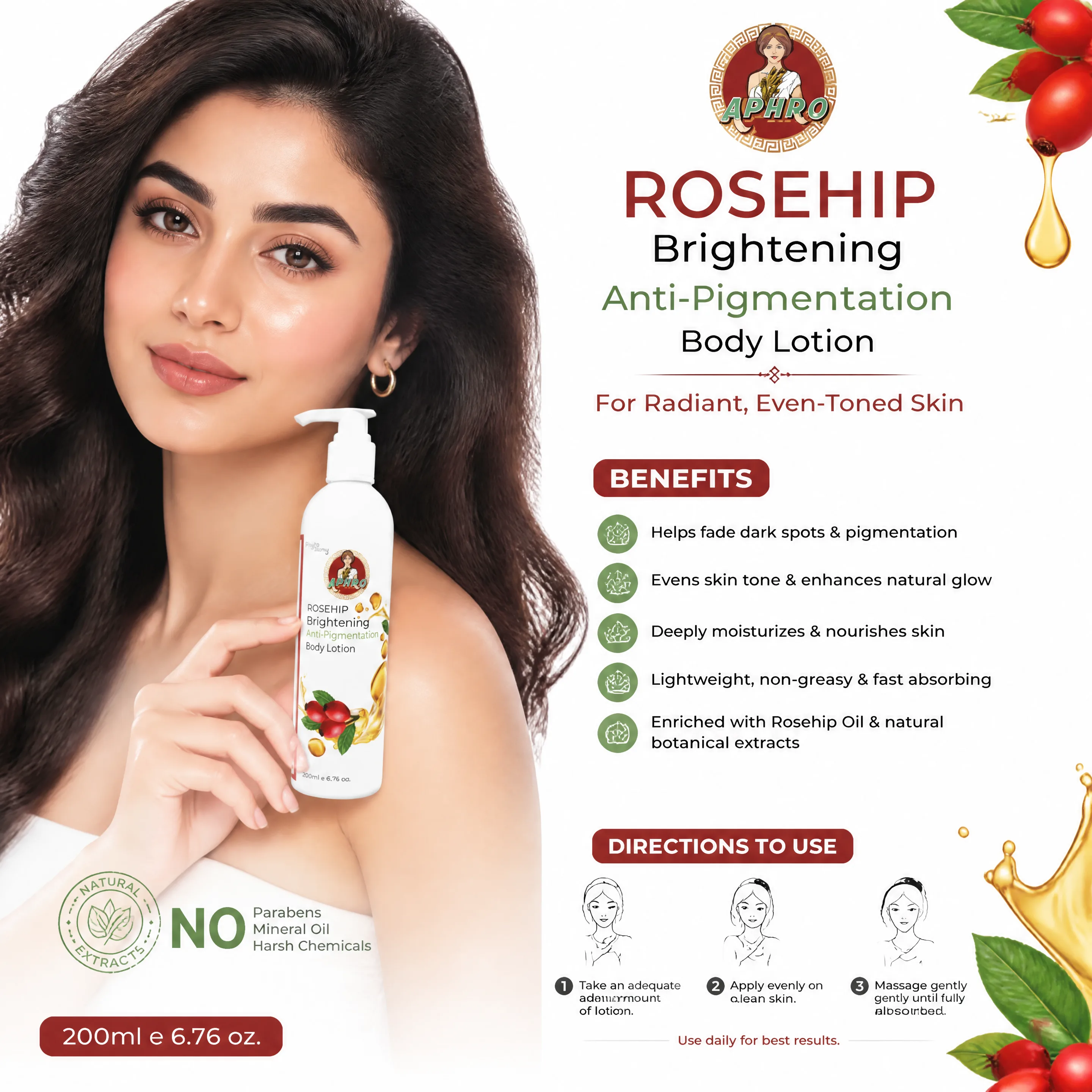 Rosehip Brightening Anti Pigmentation Body Lotion (200 ml)