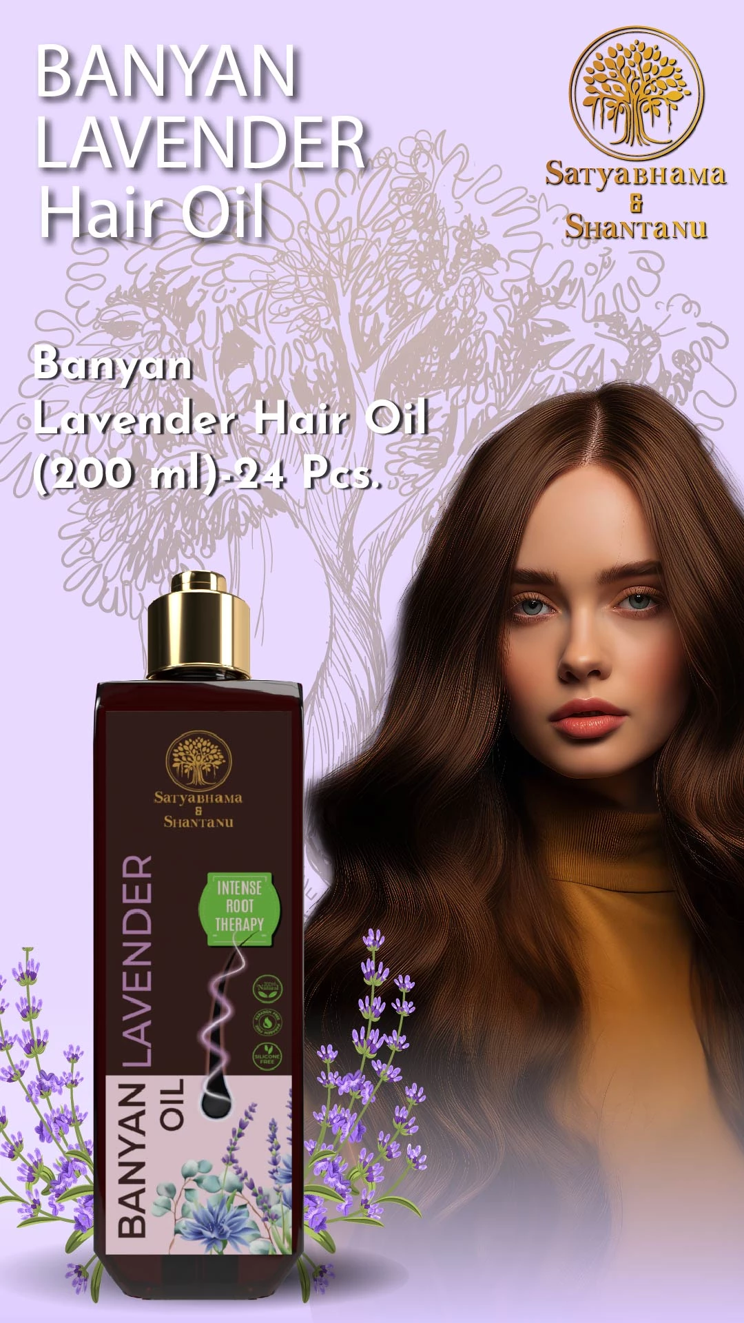 RBV B2B Banyan Lavender Hair Oil (200 ml)-24 Pcs.