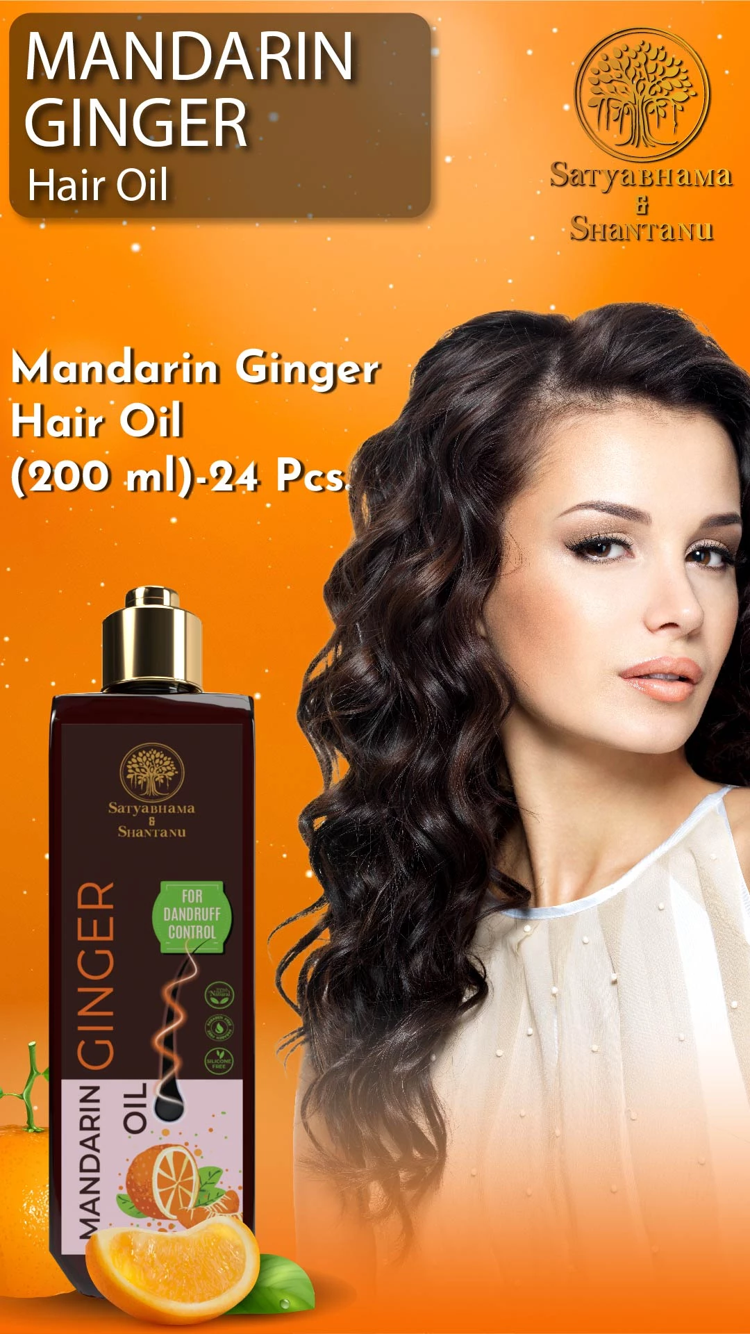 RBV B2B Mandarin Ginger Hair Oil (200 ml)-24 Pcs.