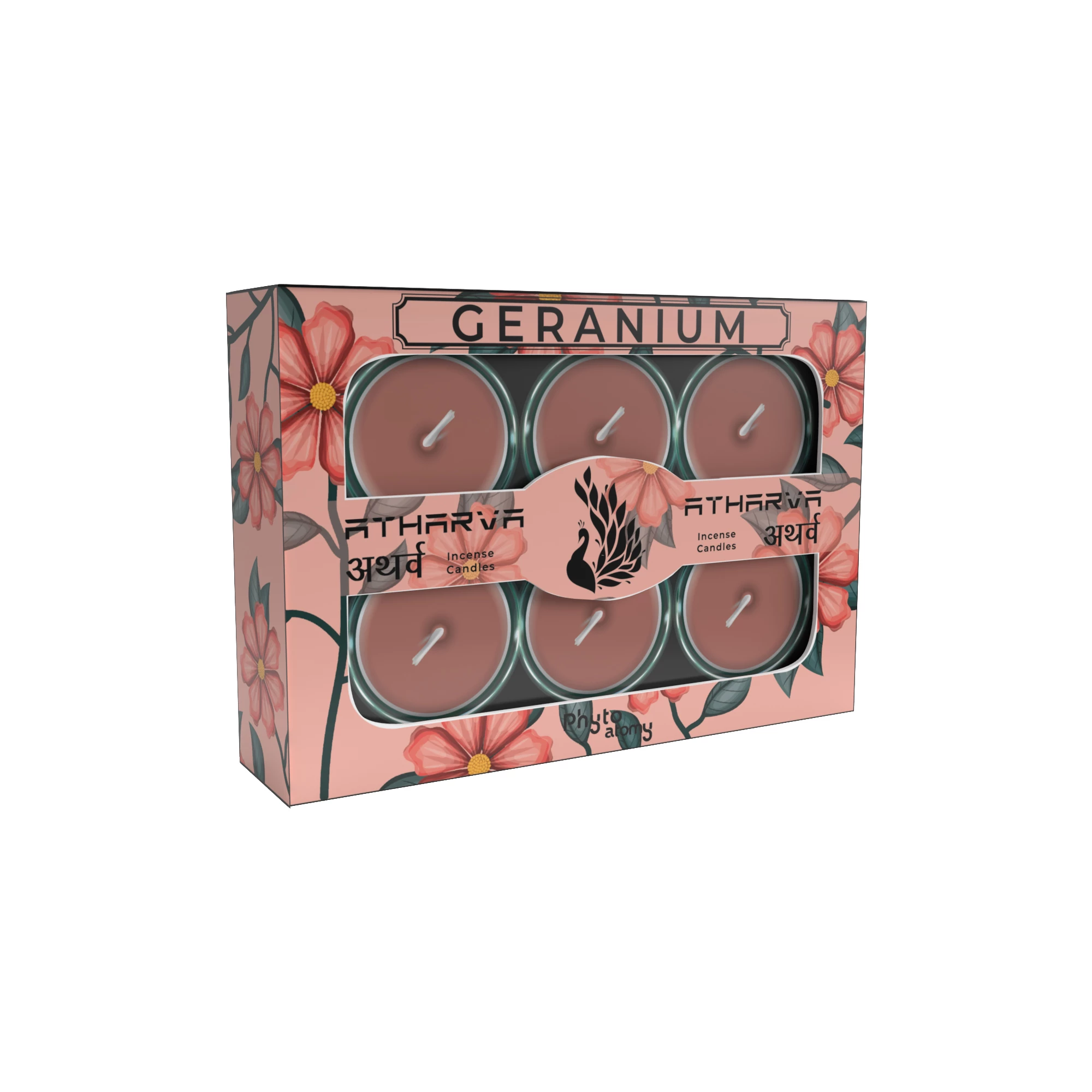 Geranium Atharva Incense Candles (12 Pcs.)