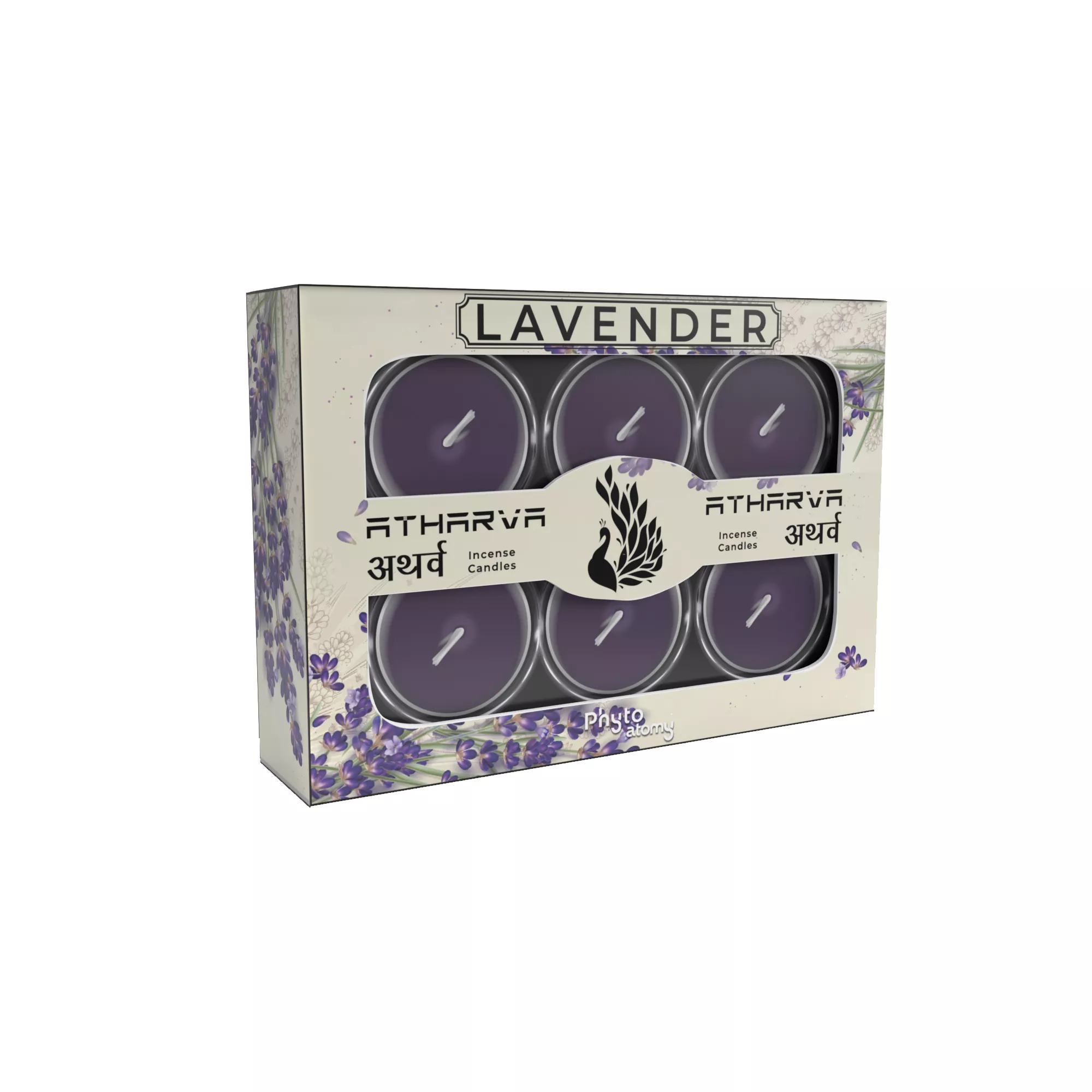 RBV B2B Lavender Atharva Incense Candles (12 Pcs.)-18 Pkt.